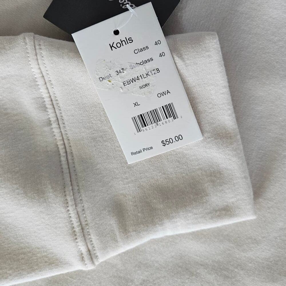 NWT Women's Eddie Bauer Crew Neck Sweatshirt LS Cream Super Soft Size XL - Picture 6 of 10
